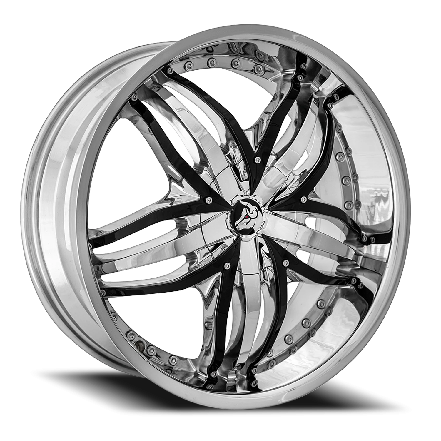 Diablo Angel Wheel - 20x8.5 Chrome w/ Gloss Black Inserts Rim (5x114.3 Bolt Pattern, +20mm Offset...