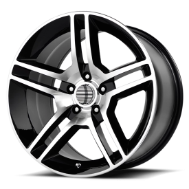 Performance Replicas PR101 Wheel - 18x10 Gloss Black w/ Machined Rim (5x114.3 Bolt Pattern, +24mm...