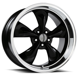 Performance Replicas PR106 Wheel - 17x8 Gloss Black w/ Machined Lip Rim (5x120.65 Bolt Pattern, 0...