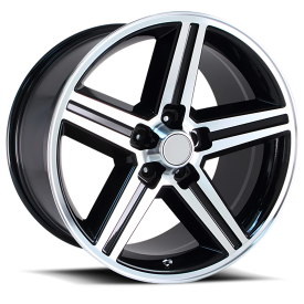Performance Replicas PR148 Wheel - 16x8 Gloss Black w/ Machined Rim (5x120.65 Bolt Pattern, 0mm O...