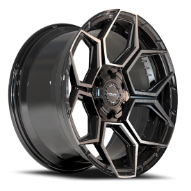 4PLAY 4PS26 Sport 2.0 Wheel - 18x8 Gloss Black w/ Brushed Face-Tinted Clear Rim (5x108/110 Bolt P...