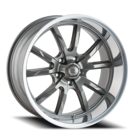 Ridler 650 Wheel - 20x10 Grey w/ Polished Lip Rim (5x120 Bolt Pattern, +38mm Offset, 66.9mm Hub)