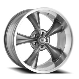 RIDLER 695 GREY W/MACHINED LIP - 20X8.5 - 5X127 Bolt Pattern, 0 Offset (1 Wheel)