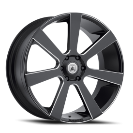 Asanti Black Label ABL-15 Apollo Wheel - 22x9 Satin Black w/ Milled Rim (5x115 Bolt Pattern, +15m...