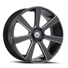 Asanti Black Label ABL-15 Apollo Wheel - 22x9 Satin Black w/ Milled Rim (5x115 Bolt Pattern, +15m...