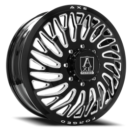 Axe AF10 Dually Wheel - 22x8.25 Gloss Black w/ Milled Rim (8x210 Bolt Pattern, +168mm Offset, 154...