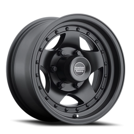 American Racing AR23 AR23 BK Wheel - 15x7 Satin Black w/ Clear Coat Rim (6x139.7 Bolt Pattern, -6...
