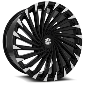 Azara AZA-501 Wheel - 20x8.5 Gloss Black w/ Machined Rim (5x108/114.3 Bolt Pattern, +35mm Offset,...