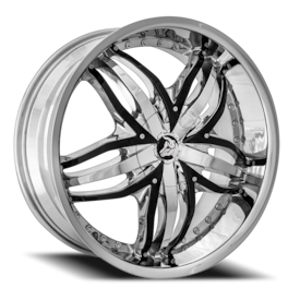 Diablo Angel Wheel - 20x8.5 Chrome w/ Gloss Black Inserts Rim (5x112/114.3 Bolt Pattern, +35mm Of...