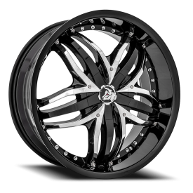 Diablo Angel Wheel - 20x8.5 Gloss Black w/ Chrome Inserts Rim (5x114.3/120 Bolt Pattern, +35mm Of...