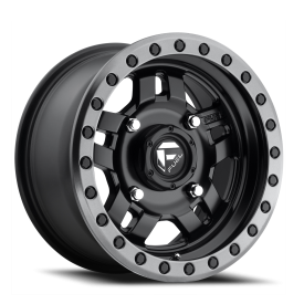 FUEL UTV D557 MATTE BLACK GUN METAL RING- 14X7 - 4X110 BP, 13MM Offset (1 Wheel)