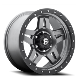 FUEL 1PC D558 MATTE GUN METAL BLACK BEAD RING - 16X8 - 6X5.5 BP, 1MM Offset 1Whl