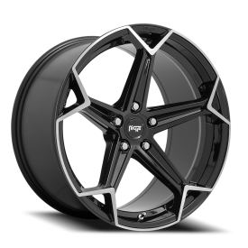 Niche N259 Arrow Wheel - 20x10.5 Gloss Black w/ Brushed Rim (5x112 Bolt Pattern, +40mm Offset, 66...