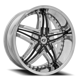 Diablo Blitz Wheel - 22x8.5 Chrome w/ Gloss Black Inserts Rim (5x115 Bolt Pattern, +18mm Offset, ...