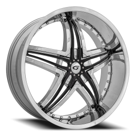 Diablo Blitz Wheel - 24x10 Chrome w/ Gloss Black Inserts Rim (6x135/139.7 Bolt Pattern, +35mm Off...