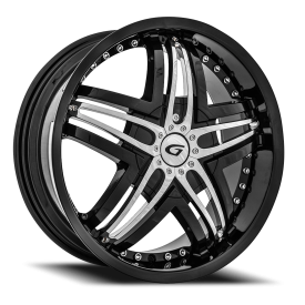 Diablo Blitz Wheel - 22x8.5 Gloss Black w/ Chrome Inserts Rim (5x114.3/120 Bolt Pattern, +38mm Of...