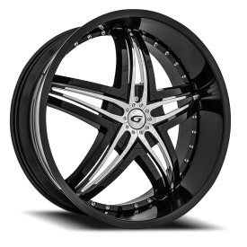 Diablo Blitz Wheel - 22x8.5 Gloss Black w/ Chrome Inserts Rim (6x139.7 Bolt Pattern, +38mm Offset...