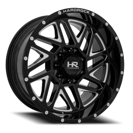 Hardrock H501 Bones Xposed H501 Wheel - 20x10 Gloss Black w/ Milled Rim (5x150 Bolt Pattern, -19m...