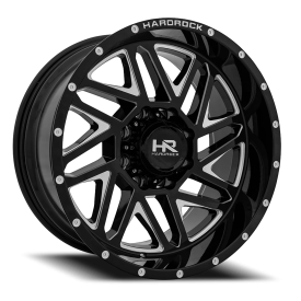 Hardrock H501 Bones Xposed H501 Wheel - 22x12 Gloss Black w/ Milled Rim (6x135 Bolt Pattern, -44m...