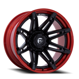 Fuel Brawl Wheels - Matte Black / Candy Red Lip