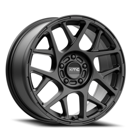 KMC KM708 Bully Wheel - 17x8 Satin Black Rim (5x114.3 Bolt Pattern, +38mm Offset, 72.6mm Hub)