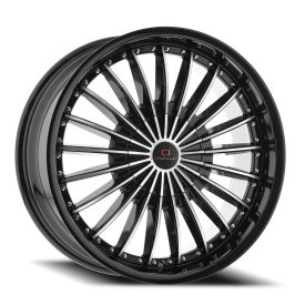 Cavallo CLV-32 Wheel - 18x8 Gloss Black w/ Machined Rim (5x112/114.3 Bolt Pattern, +35mm Offset, ...