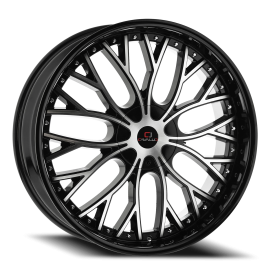 Cavallo CLV-33 Wheel - 18x8 Gloss Black w/ Machined Rim (5x112/114.3 Bolt Pattern, +35mm Offset, ...