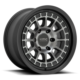 KMC KM719 Canyon Wheel - 16x8 Satin Black w/ Gray Tint Rim (6x139.7 Bolt Pattern, 0mm Offset, 106...