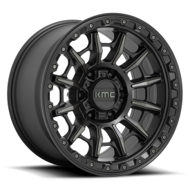 KMC KM547 Carnage Wheel - 17x9 Satin Black w/ Gray Tint Rim (5x127 Bolt Pattern, 0mm Offset, 71.5...