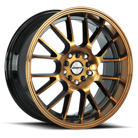 SHIFT H28 Crank Wheel - 17x7.5 Black w/ Machined Bronze Rim (5x100/114.3 Bolt Pattern, +30mm Offs...