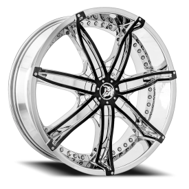 Diablo DNA Wheel - 22x8.5 Chrome w/ Gloss Black Inserts Rim (5x114.3/120 Bolt Pattern, +38mm Offs...