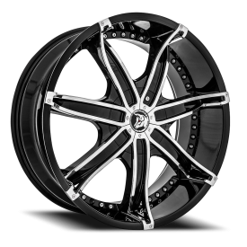 Diablo DNA Wheel - 22x8.5 Gloss Black w/ Chrome Inserts Rim (5x115 Bolt Pattern, +18mm Offset, 73...