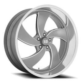 US Mags U133 Desperado 5 Wheel - 22x10.5 Anthracite w/ Milled-Diamond Cut Lip Rim (5x120.65 Bolt ...