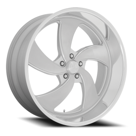 US Mags U134 Desperado 5 Wheel - 22x10.5 Brushed Silver w/ Milled-Diamond Cut Lip Rim (5x120.65 B...