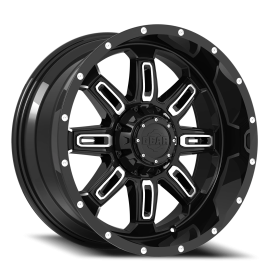Gear Off Road 725MB Dominator Wheel - 18x9 Satin Black w/ Mirror Machined Accents Rim (5x114.3/12...