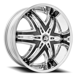 Diablo Elite Wheel - 22x8.5 Chrome w/ Gloss Black Inserts Rim (5x112/114.3 Bolt Pattern, +38mm Of...