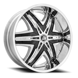 Diablo Elite Wheel - 24x10 Chrome w/ Gloss Black Inserts Rim (6x135/139.7 Bolt Pattern, +35mm Off...