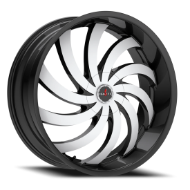 Strada G04 Flame Wheel - 20x8.5 Gloss Black w/ Machined Rim (5x114.3/120 Bolt Pattern, +35mm Offs...