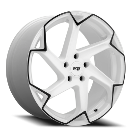Niche M257 Flash Wheel - 20x10.5 Gloss White w/ Black Rim (5x120 Bolt Pattern, +35mm Offset, 72.5...