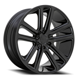 DUB S256 Flex Wheel - 24x10 Gloss Black Rim (5x127 Bolt Pattern, +10mm Offset, 78.1mm Hub)