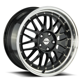 SHIFT H27 Flywheel Wheel - 18x9 Gloss Black w/ Polished Lip Rim (5x100/114.3 Bolt Pattern, +32mm ...
