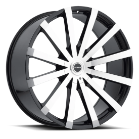 Strada S50 Gabbia Wheel - 28x10 Gloss Black w/ Machined Rim (6x135/139.7 Bolt Pattern, +25mm Offs...