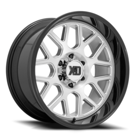 XD XD849 Grenade 2 Wheel - 22x10 Brushed Silver w/ Milled-Gloss Black Lip Rim (6x139.7 Bolt Patte...