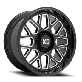 XD XD849 Grenade 2 Wheel - 20x10 Gloss Black w/ Milled Rim (5x127 Bolt Pattern, -18mm Offset, 71....