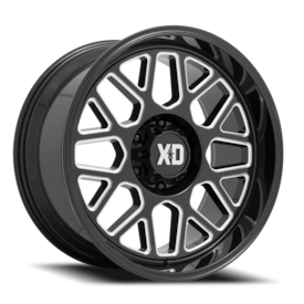 XD XD849 Grenade 2 Wheel - 20x9 Gloss Black w/ Milled Rim (5x127 Bolt Pattern, +18mm Offset, 71.5...
