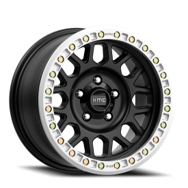 KMC KM234 Grenade Desert Beadlock Wheel - 20x9 Satin Black Rim (6x139.7 Bolt Pattern, -12mm Offse...