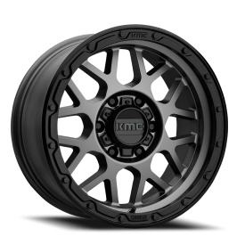 KMC KM535 Grenade Off-Road Wheel - 17x8.5 Matte Gray w/ Matte Black Lip Rim (6x120 Bolt Pattern, ...