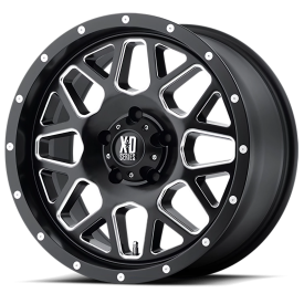 XD XD820 Grenade Wheel - 22x10 Satin Black w/ Milled Rim (6x135 Bolt Pattern, -24mm Offset, 87.1m...