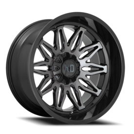 XD XD859 Gunner Wheel - 20x10 Gloss Black w/ Machined-Gray Tint Rim (5x127/139.7 Bolt Pattern, -1...