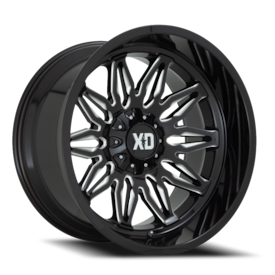 XD XD859 Gunner Wheel - 20x10 Gloss Black w/ Milled Rim (5x127/139.7 Bolt Pattern, -18mm Offset, ...